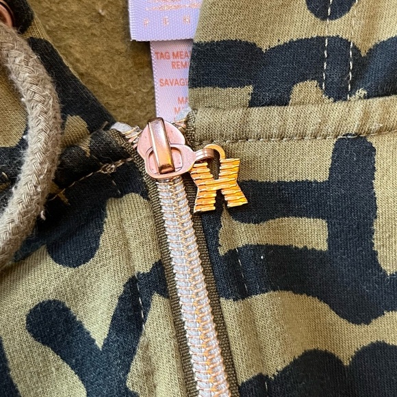 Savage X Fenty Olive Green Hooded Onesie Pajamas XS Cozy Fleece by Rihanna - Picture 7 of 15